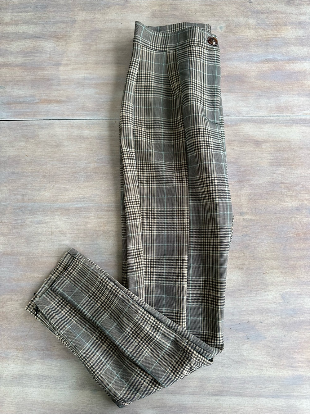 Lulu's Plaid Dress Pants with zippered side slits S